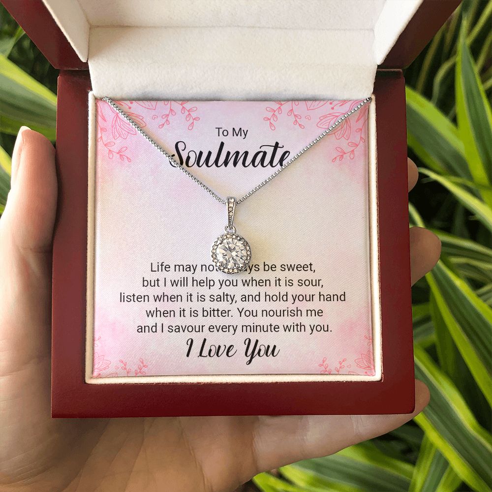 To My Soulmate Life May Not Always be Sweet Eternal Hope Necklace Message Card-Express Your Love Gifts