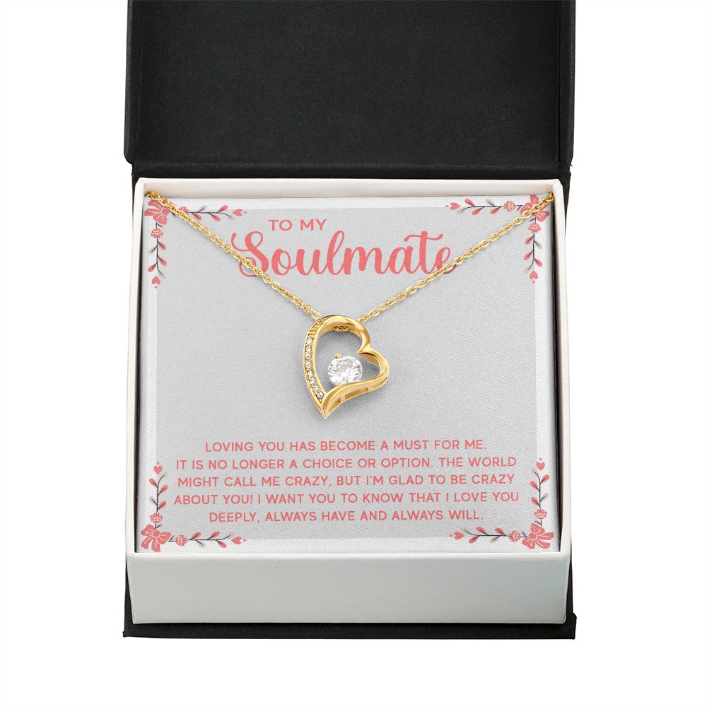 To My Soulmate Loving You Has Become a Must Forever Necklace w Message Card-Express Your Love Gifts