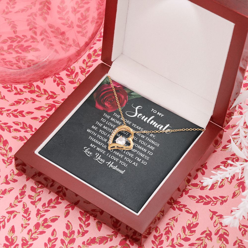 To My Soulmate The More Years Go By Forever Necklace w Message Card-Express Your Love Gifts