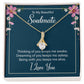 To My Soulmate Thinking of You Keeps Me Awake Alluring Ribbon Necklace Message Card-Express Your Love Gifts