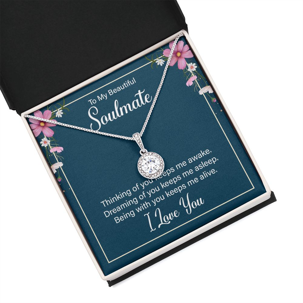 To My Soulmate Thinking of You Keeps Me Awake Eternal Hope Necklace Message Card-Express Your Love Gifts