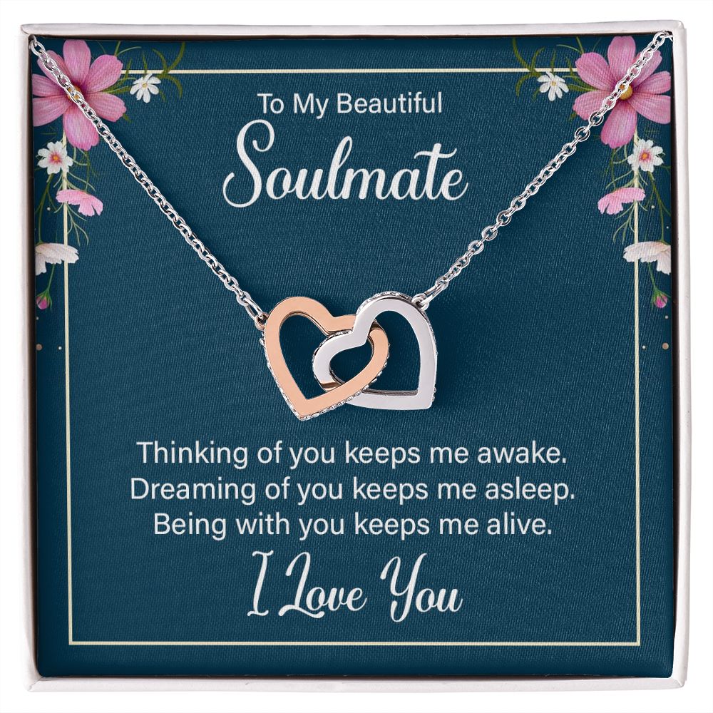 To My Soulmate Thinking of You Keeps Me Awake Inseparable Necklace-Express Your Love Gifts