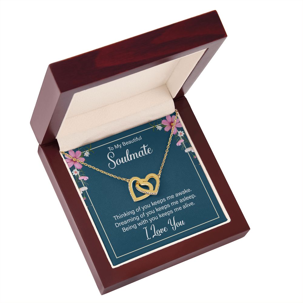 To My Soulmate Thinking of You Keeps Me Awake Inseparable Necklace-Express Your Love Gifts