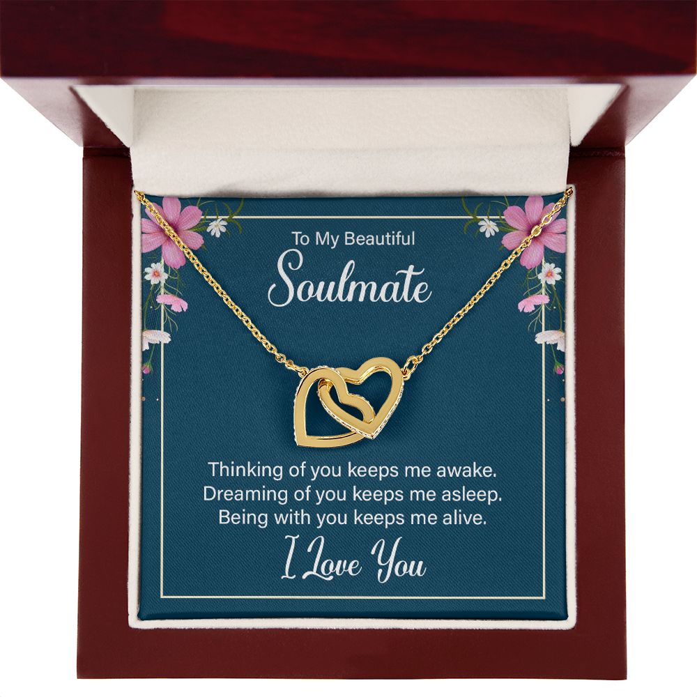 To My Soulmate Thinking of You Keeps Me Awake Inseparable Necklace-Express Your Love Gifts