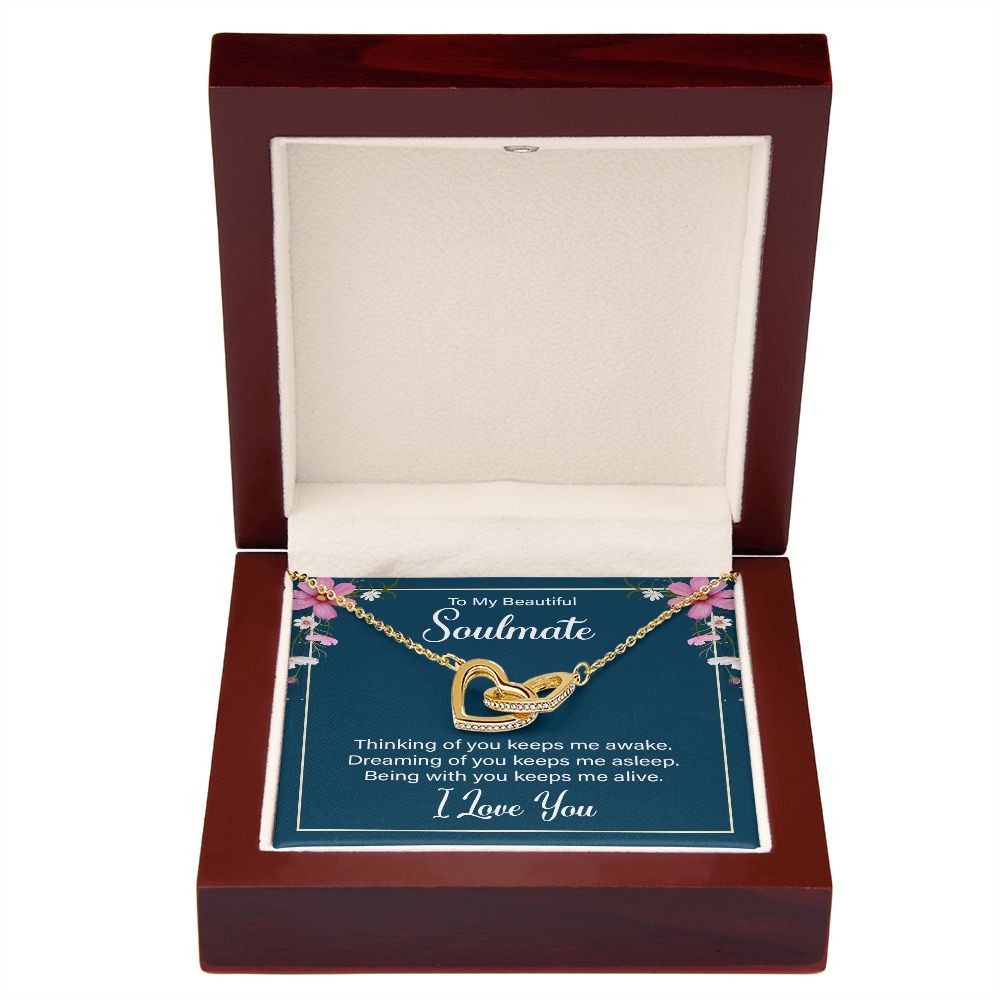 To My Soulmate Thinking of You Keeps Me Awake Inseparable Necklace-Express Your Love Gifts