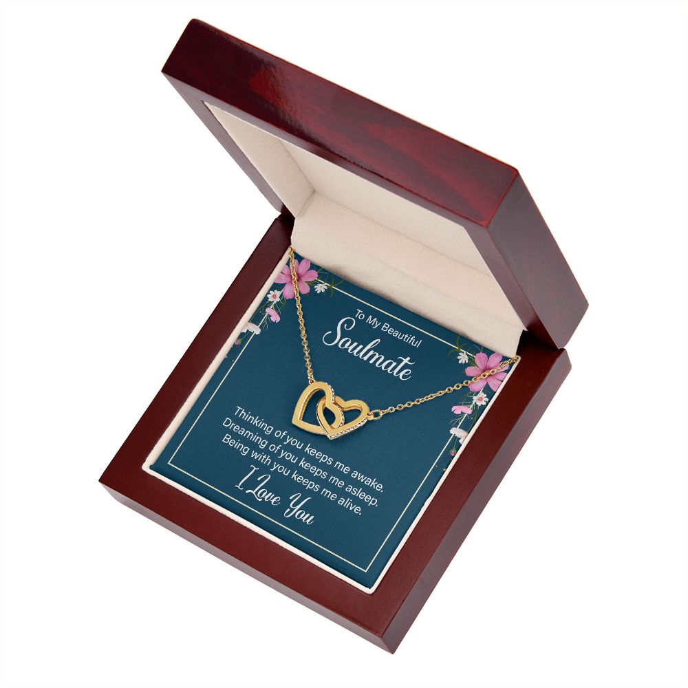 To My Soulmate Thinking of You Keeps Me Awake Inseparable Necklace-Express Your Love Gifts