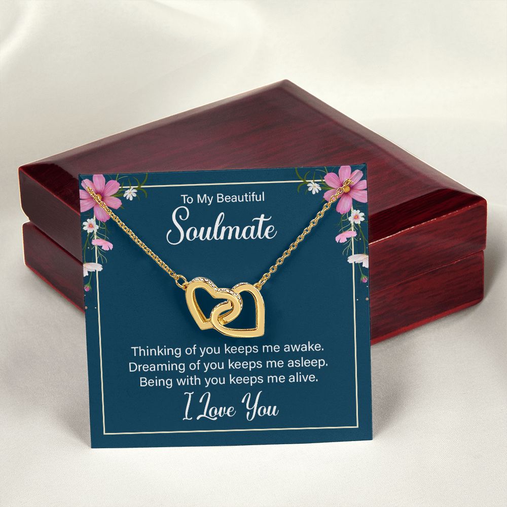 To My Soulmate Thinking of You Keeps Me Awake Inseparable Necklace-Express Your Love Gifts