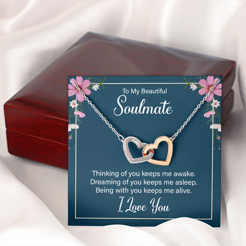 To My Soulmate Thinking of You Keeps Me Awake Inseparable Necklace-Express Your Love Gifts