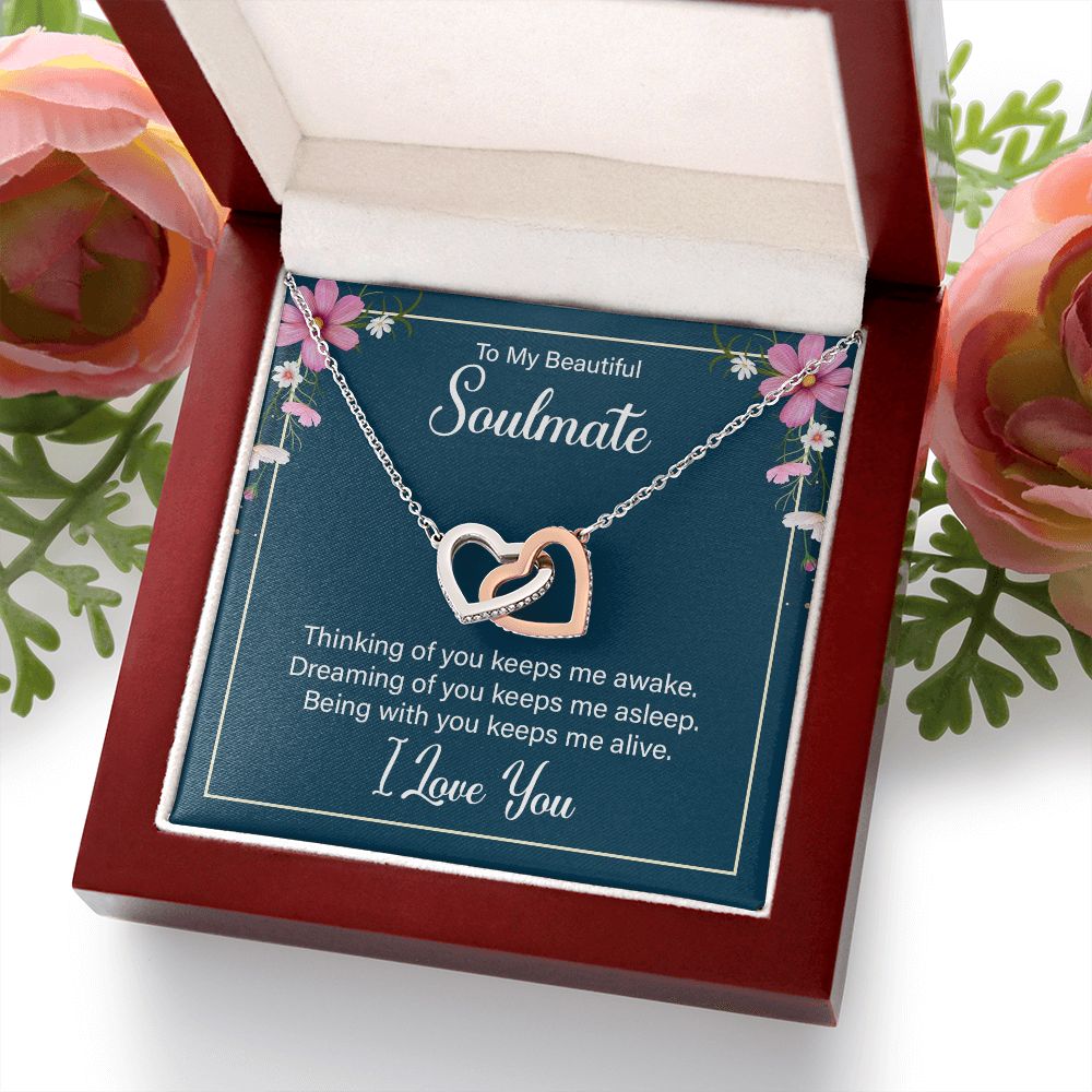 To My Soulmate Thinking of You Keeps Me Awake Inseparable Necklace-Express Your Love Gifts