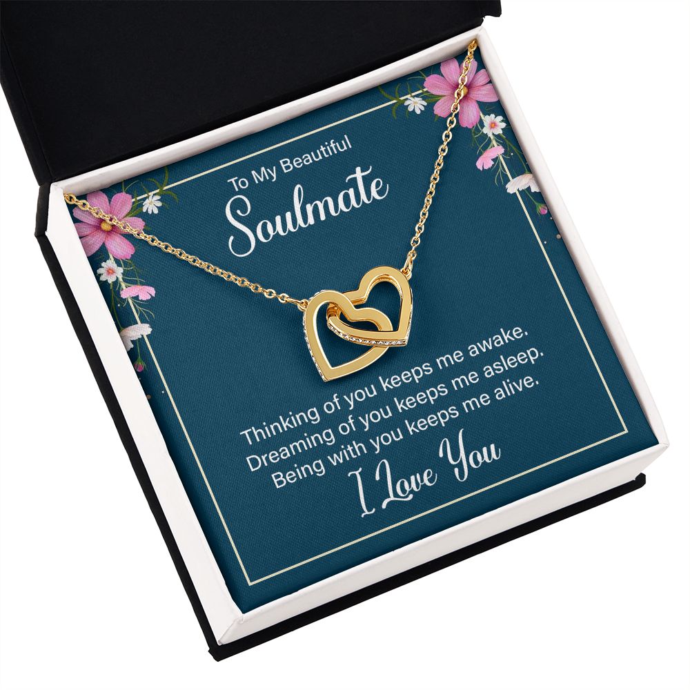 To My Soulmate Thinking of You Keeps Me Awake Inseparable Necklace-Express Your Love Gifts