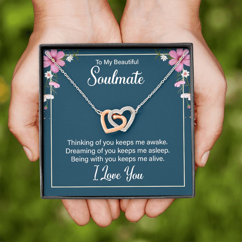 To My Soulmate Thinking of You Keeps Me Awake Inseparable Necklace-Express Your Love Gifts