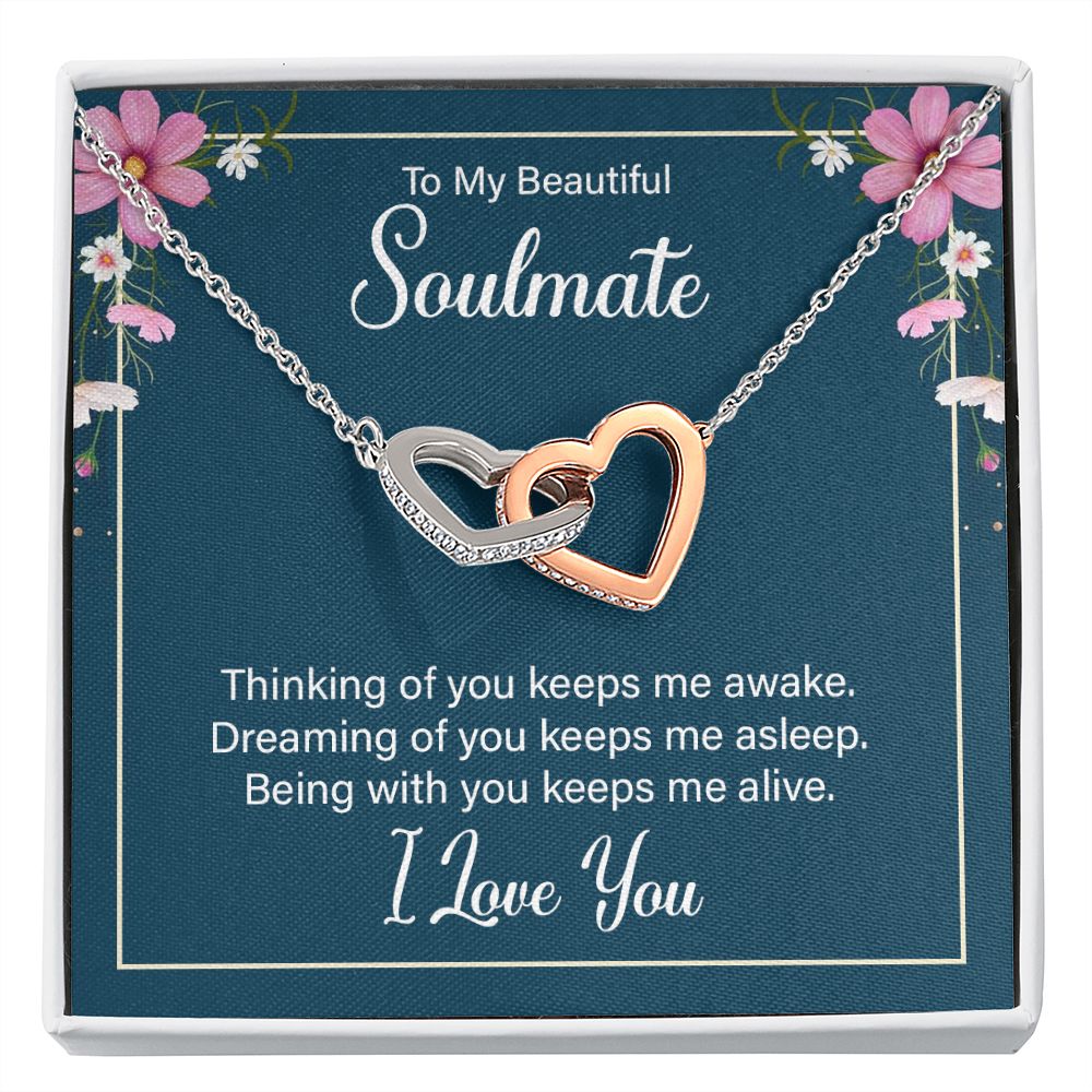 To My Soulmate Thinking of You Keeps Me Awake Inseparable Necklace-Express Your Love Gifts