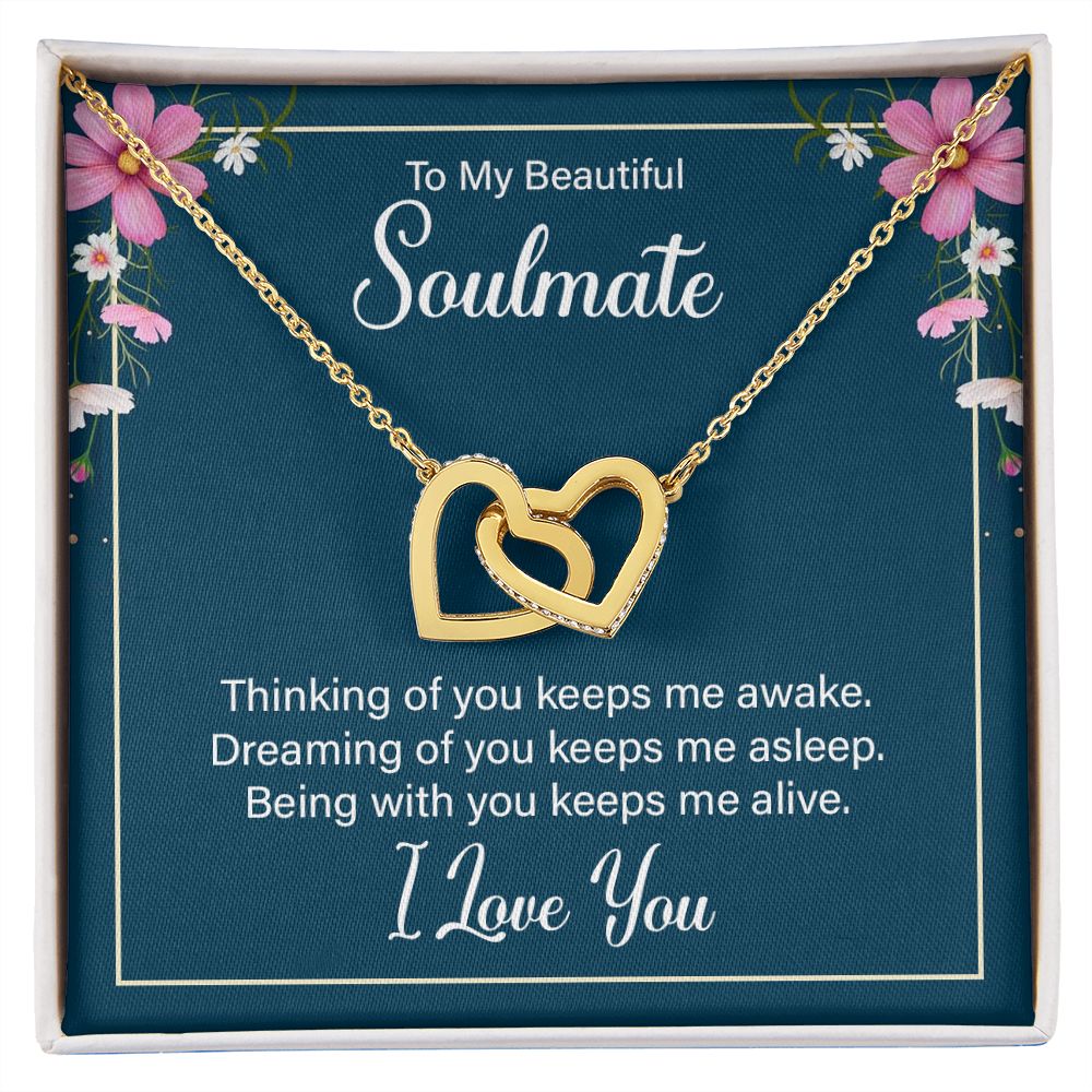 To My Soulmate Thinking of You Keeps Me Awake Inseparable Necklace-Express Your Love Gifts