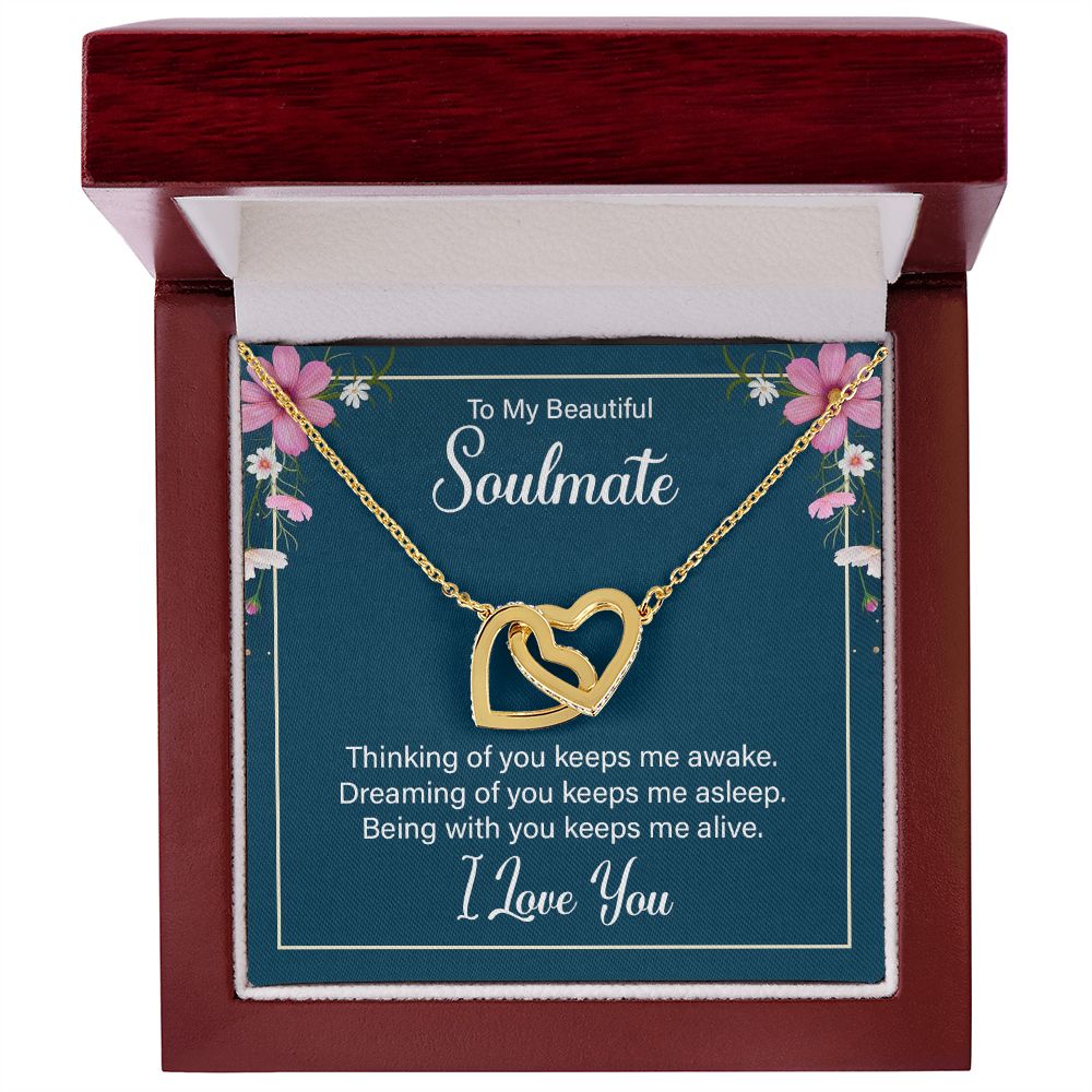 To My Soulmate Thinking of You Keeps Me Awake Inseparable Necklace-Express Your Love Gifts