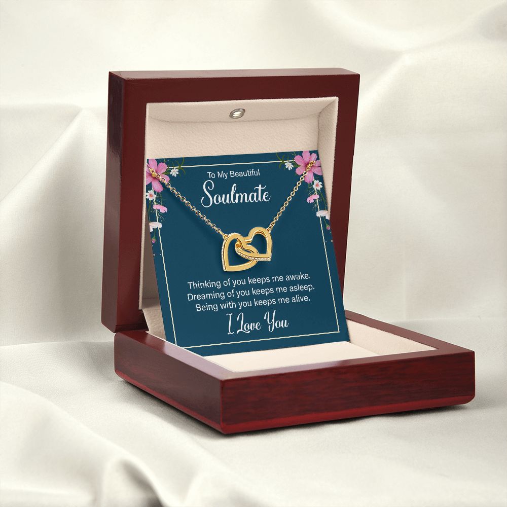 To My Soulmate Thinking of You Keeps Me Awake Inseparable Necklace-Express Your Love Gifts