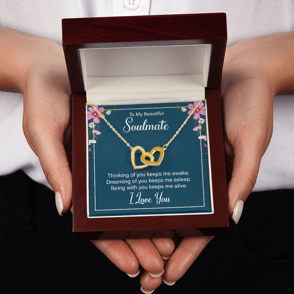 To My Soulmate Thinking of You Keeps Me Awake Inseparable Necklace-Express Your Love Gifts