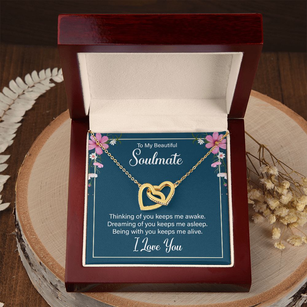 To My Soulmate Thinking of You Keeps Me Awake Inseparable Necklace-Express Your Love Gifts