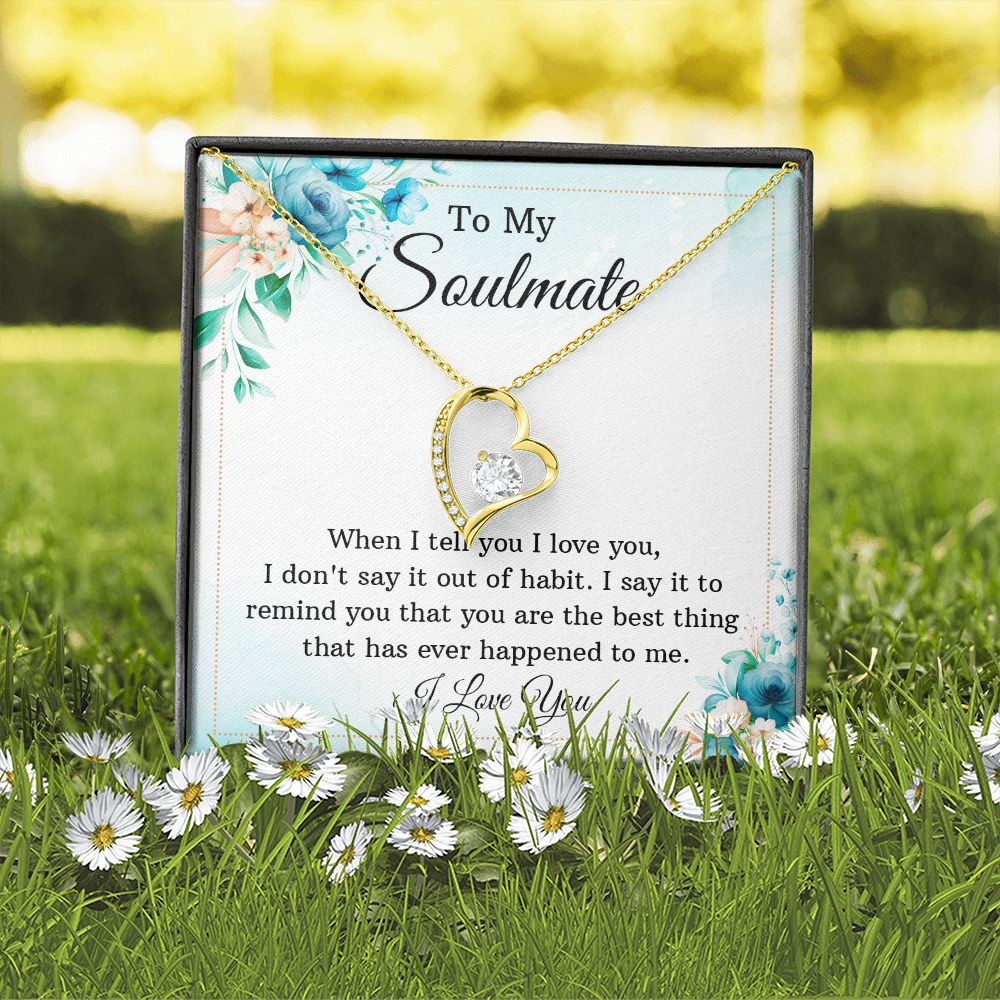 To My Soulmate When I Tell You I Love You Forever Necklace w Message Card-Express Your Love Gifts