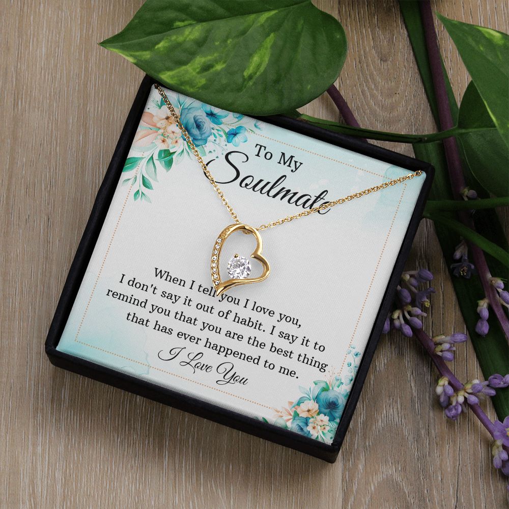 To My Soulmate When I Tell You I Love You Forever Necklace w Message Card-Express Your Love Gifts