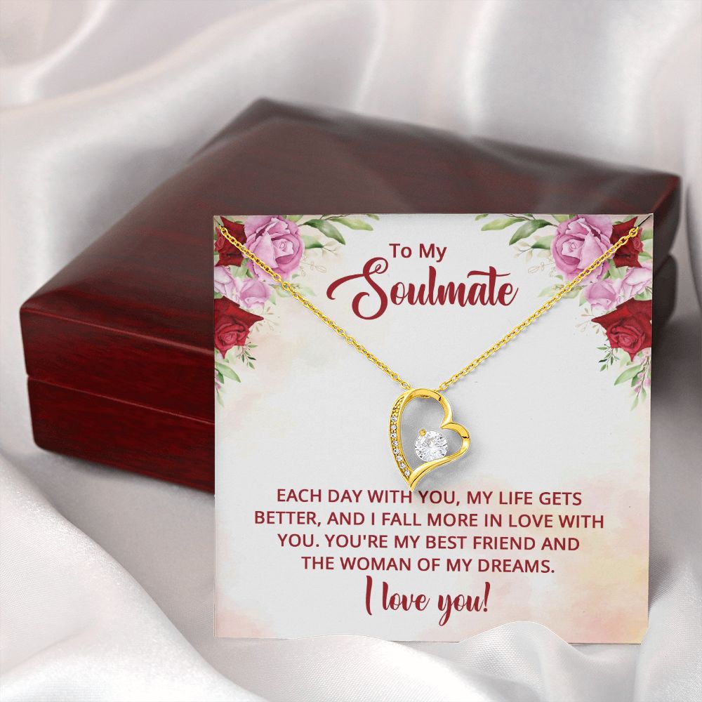 To My Soulmate You're My Best Friend Forever Necklace w Message Card-Express Your Love Gifts