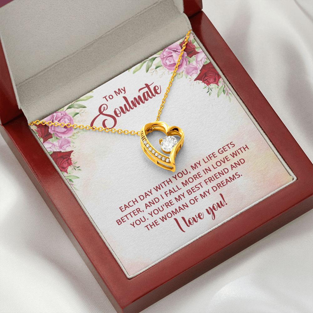 To My Soulmate You're My Best Friend Forever Necklace w Message Card-Express Your Love Gifts