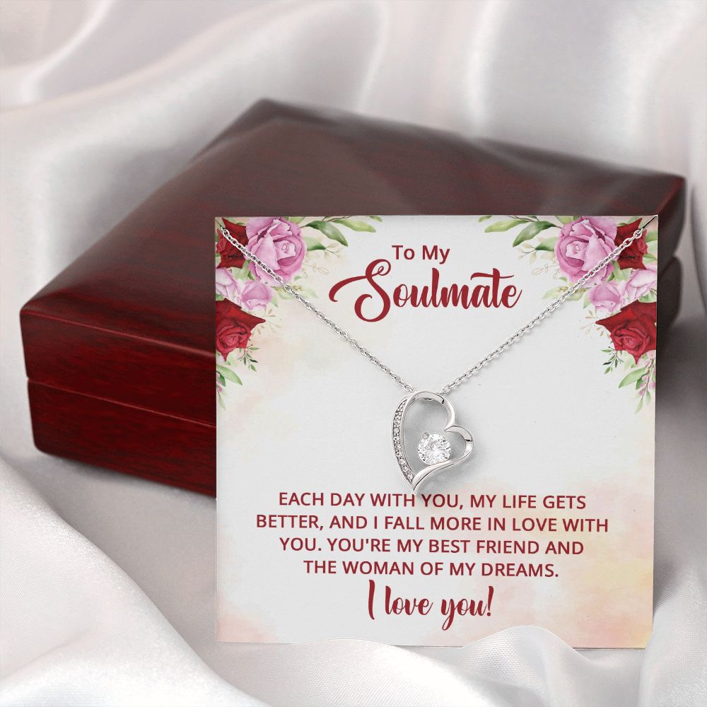To My Soulmate You're My Best Friend Forever Necklace w Message Card-Express Your Love Gifts
