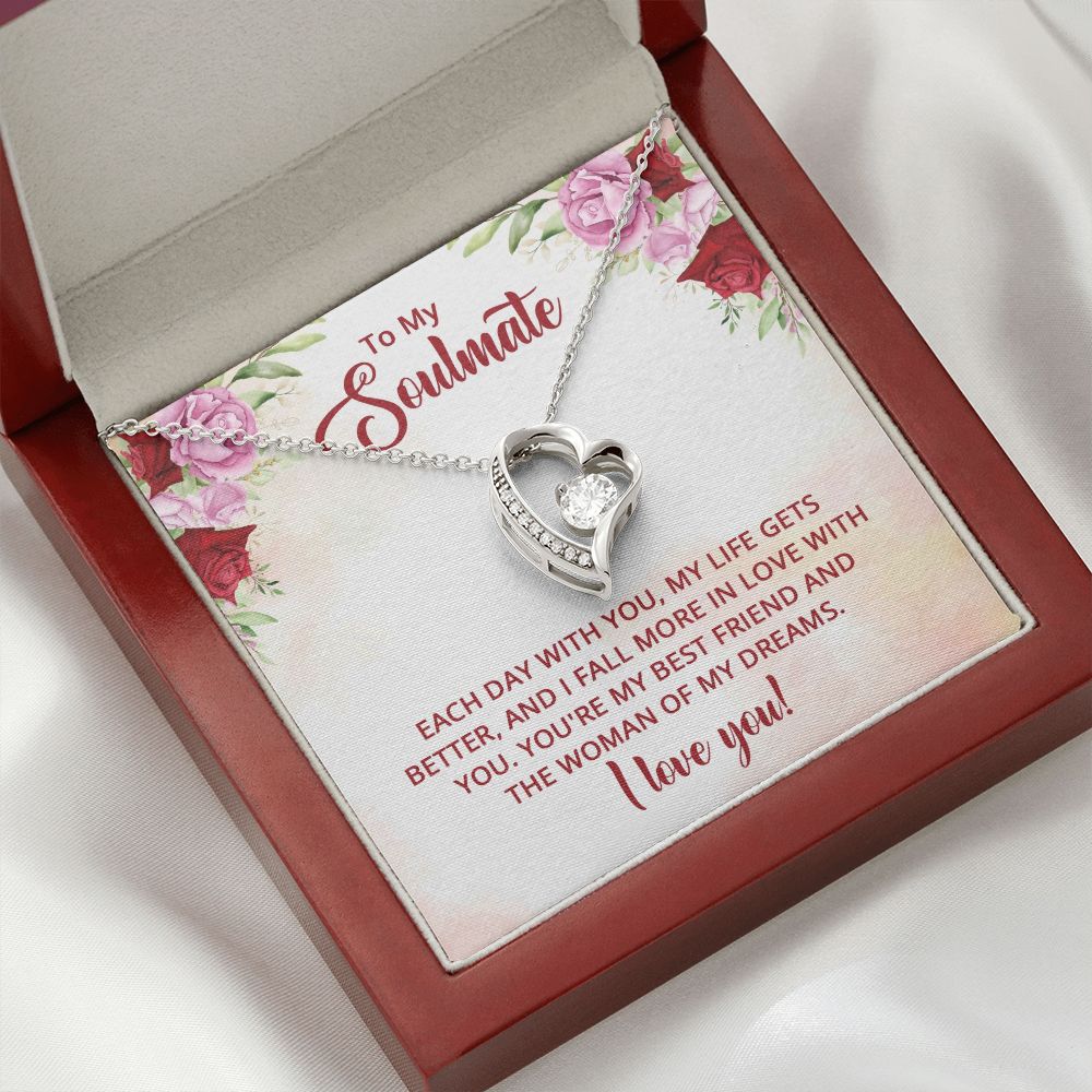 To My Soulmate You're My Best Friend Forever Necklace w Message Card-Express Your Love Gifts
