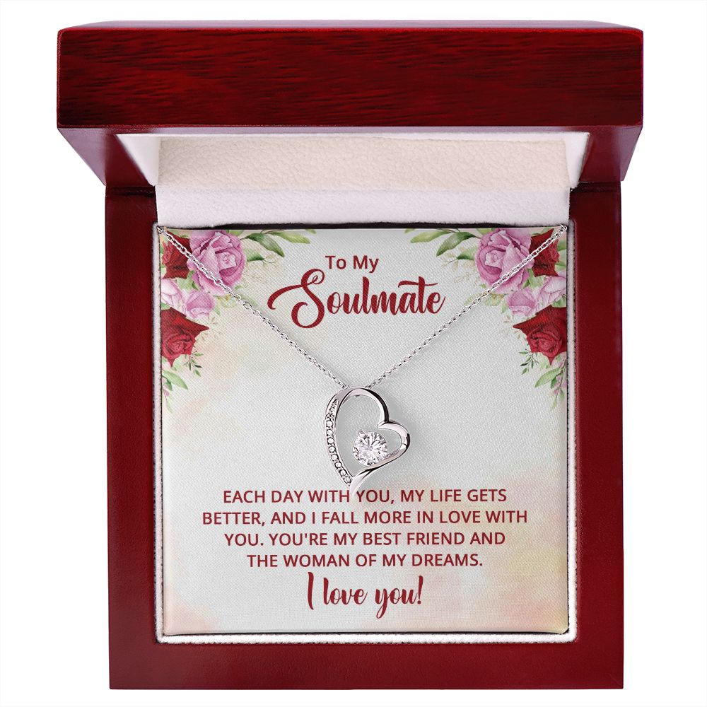 To My Soulmate You're My Best Friend Forever Necklace w Message Card-Express Your Love Gifts