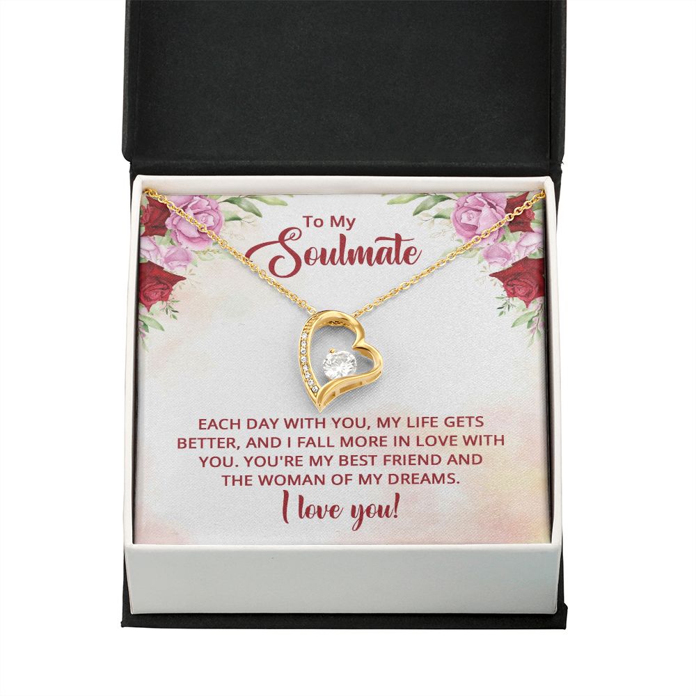 To My Soulmate You're My Best Friend Forever Necklace w Message Card-Express Your Love Gifts