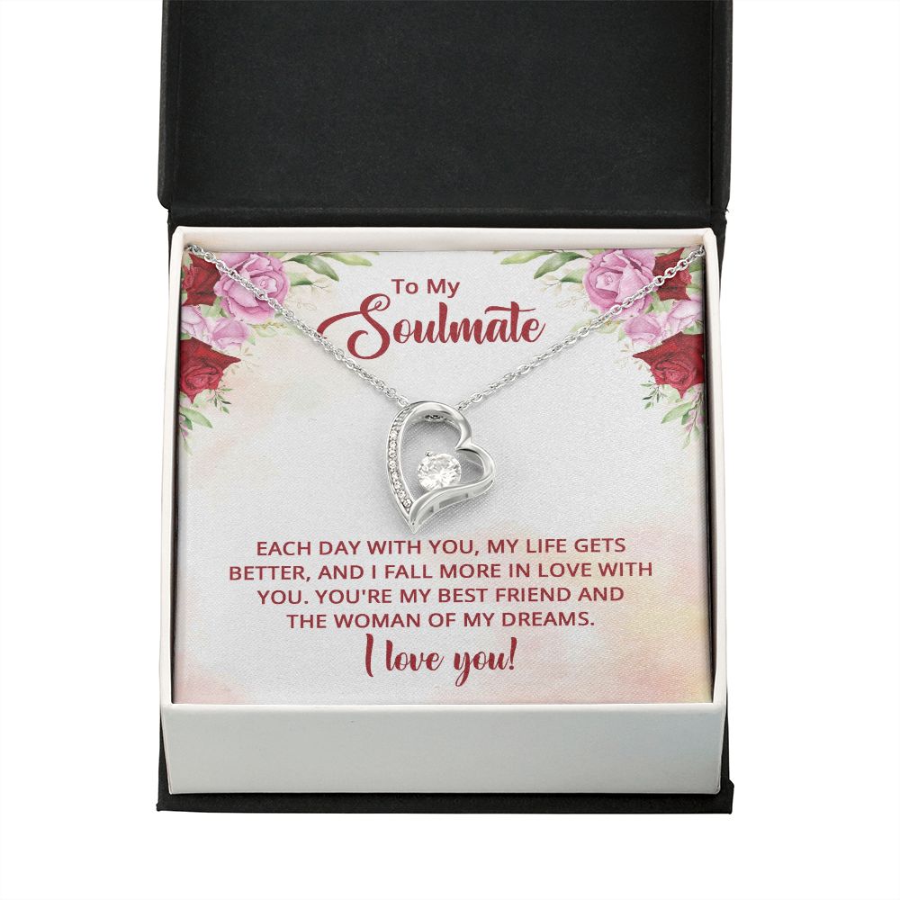 To My Soulmate You're My Best Friend Forever Necklace w Message Card-Express Your Love Gifts