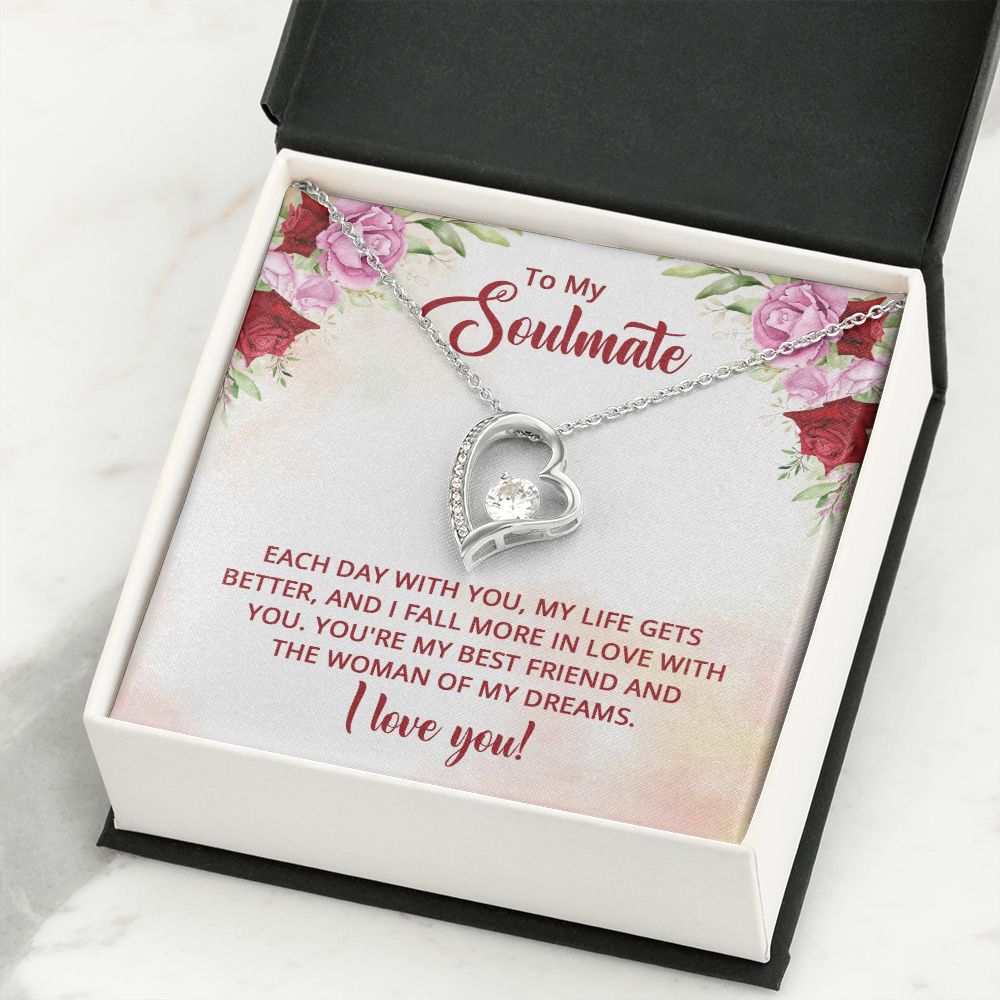 To My Soulmate You're My Best Friend Forever Necklace w Message Card-Express Your Love Gifts