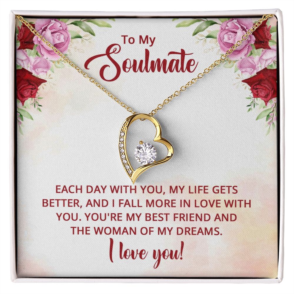 To My Soulmate You're My Best Friend Forever Necklace w Message Card-Express Your Love Gifts