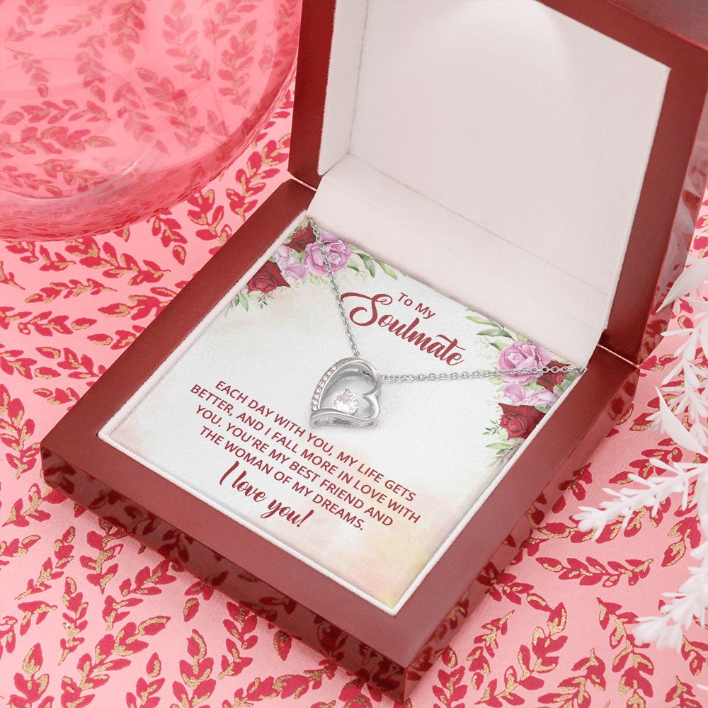 To My Soulmate You're My Best Friend Forever Necklace w Message Card-Express Your Love Gifts