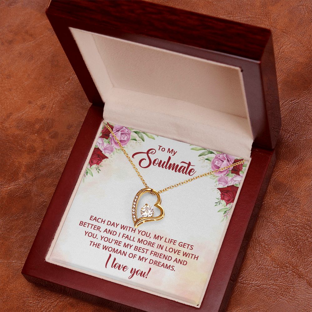 To My Soulmate You're My Best Friend Forever Necklace w Message Card-Express Your Love Gifts