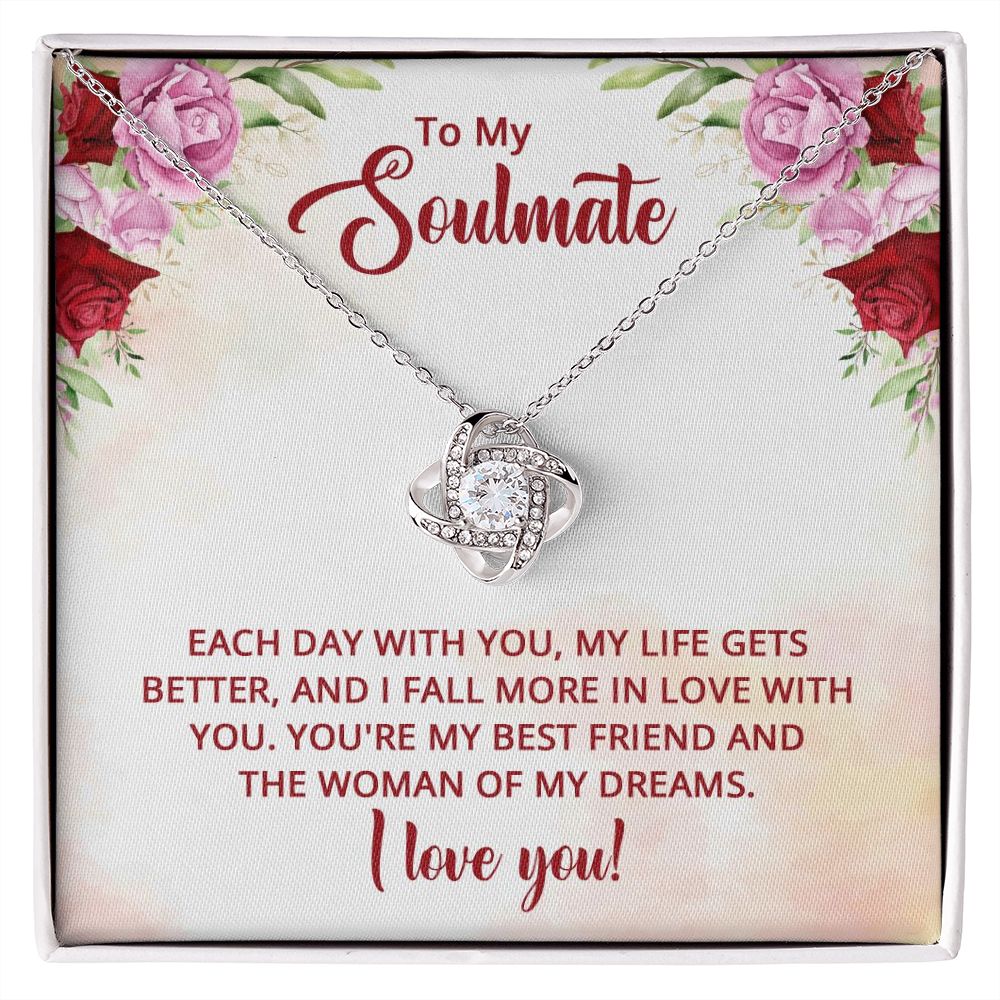 To My Soulmate You're My Best Friend Infinity Knot Necklace Message Card-Express Your Love Gifts