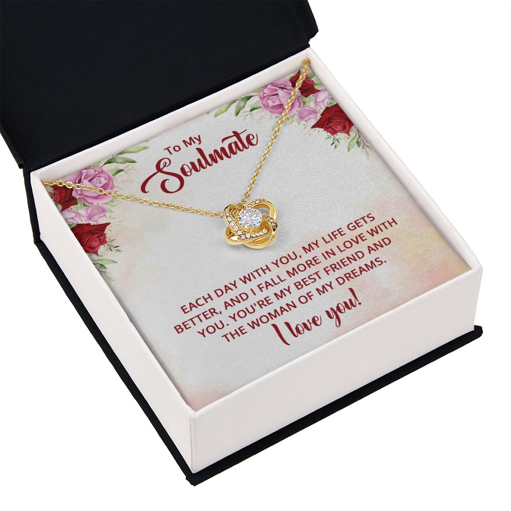 To My Soulmate You're My Best Friend Infinity Knot Necklace Message Card-Express Your Love Gifts