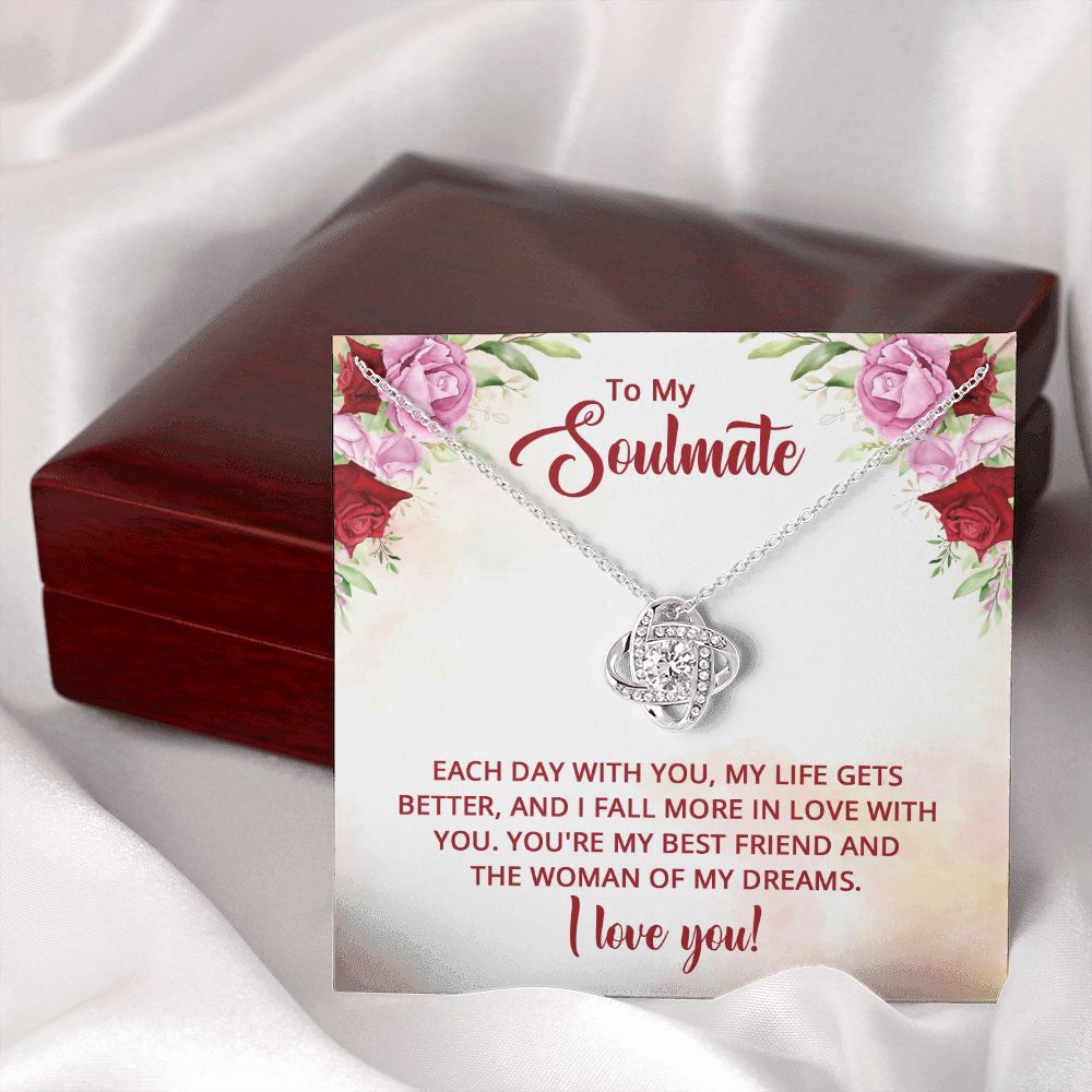 To My Soulmate You're My Best Friend Infinity Knot Necklace Message Card-Express Your Love Gifts