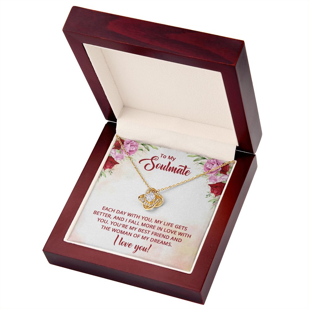 To My Soulmate You're My Best Friend Infinity Knot Necklace Message Card-Express Your Love Gifts