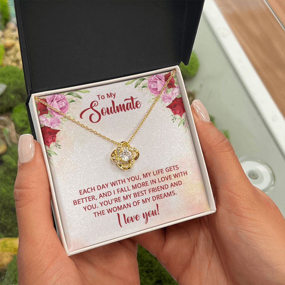 To My Soulmate You're My Best Friend Infinity Knot Necklace Message Card-Express Your Love Gifts