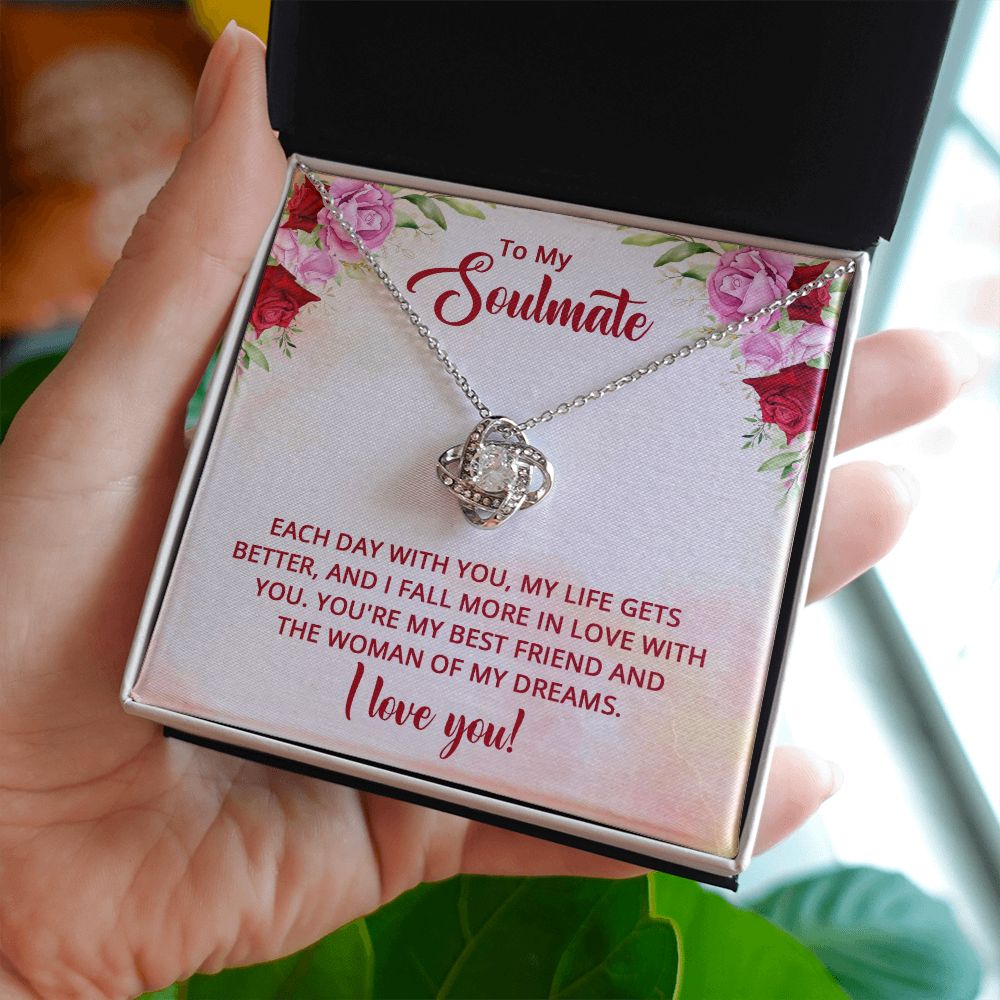 To My Soulmate You're My Best Friend Infinity Knot Necklace Message Card-Express Your Love Gifts