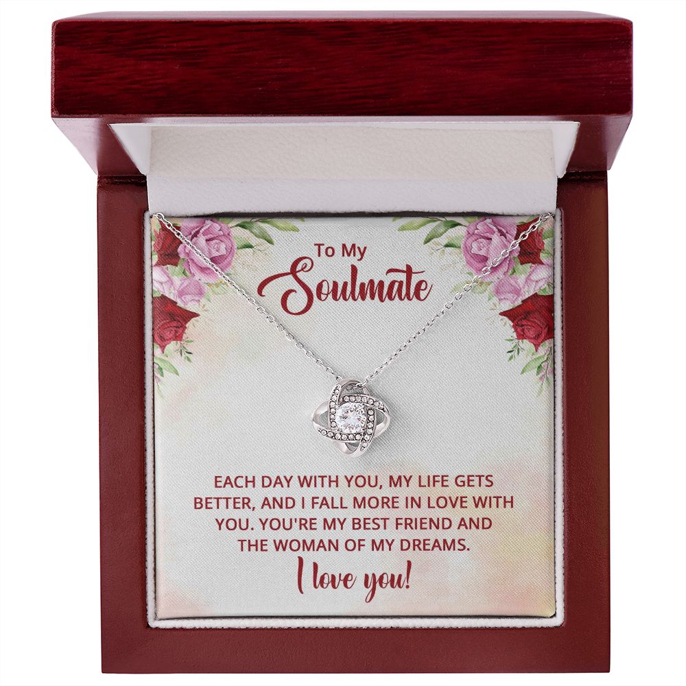 To My Soulmate You're My Best Friend Infinity Knot Necklace Message Card-Express Your Love Gifts