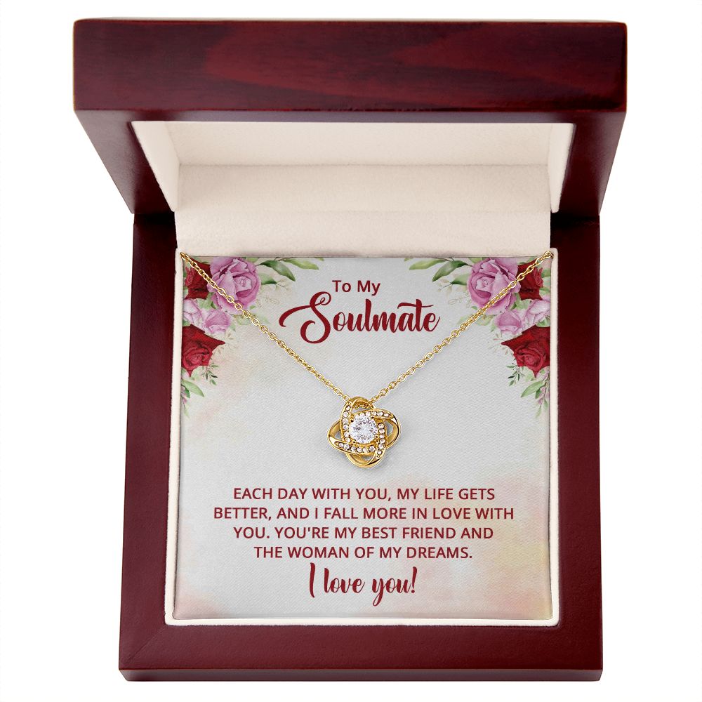 To My Soulmate You're My Best Friend Infinity Knot Necklace Message Card-Express Your Love Gifts