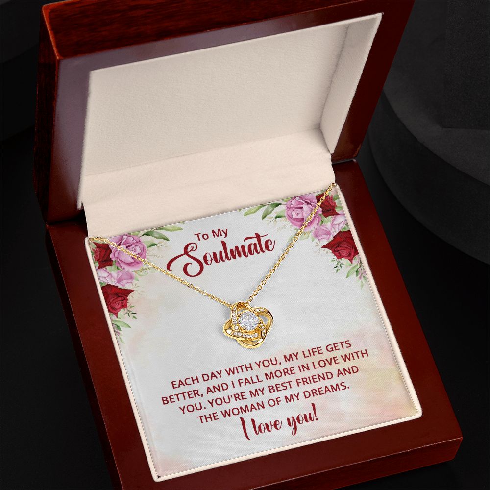 To My Soulmate You're My Best Friend Infinity Knot Necklace Message Card-Express Your Love Gifts