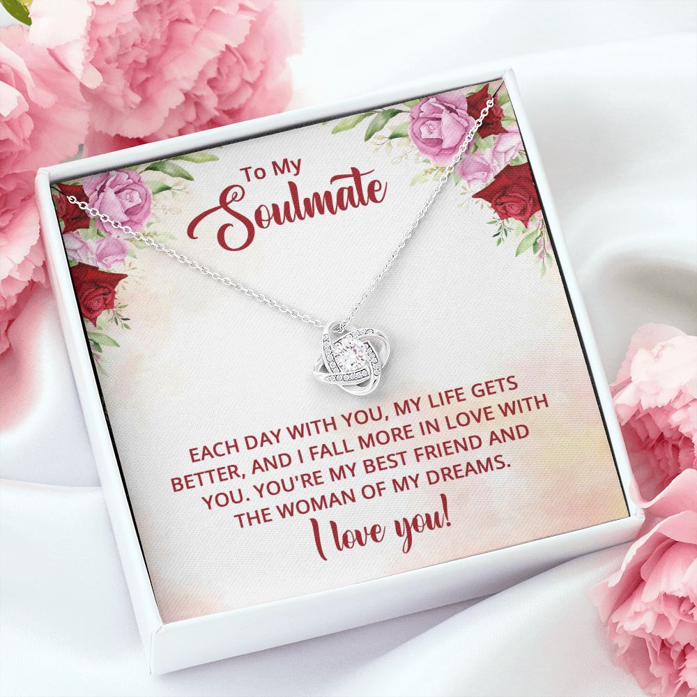 To My Soulmate You're My Best Friend Infinity Knot Necklace Message Card-Express Your Love Gifts
