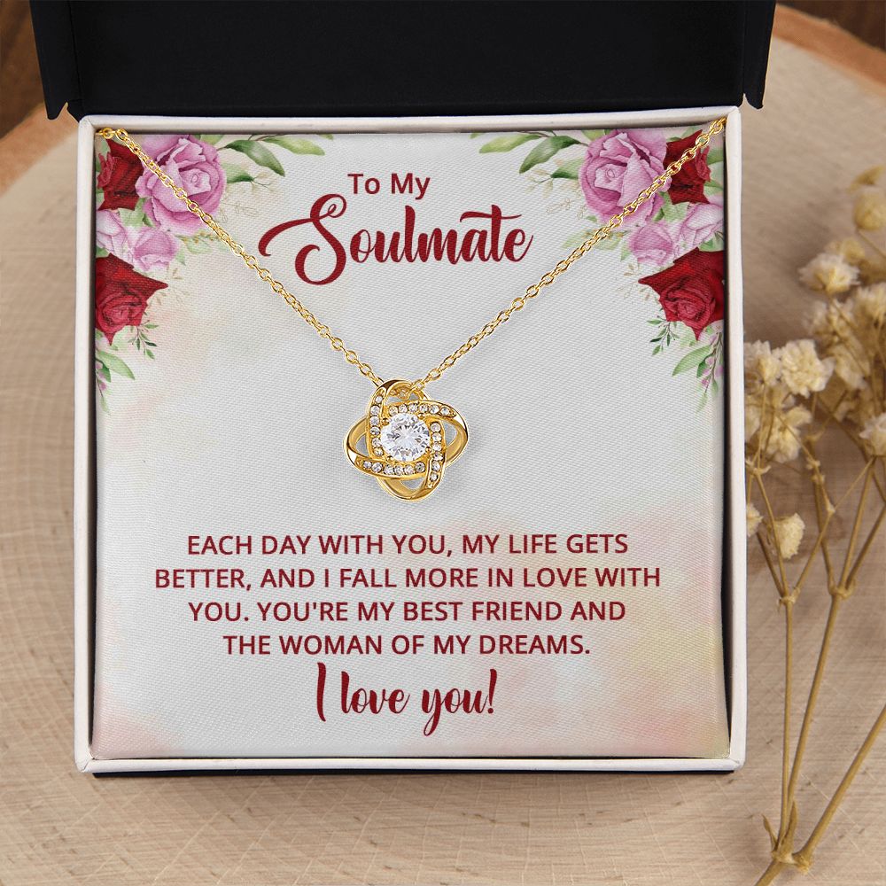 To My Soulmate You're My Best Friend Infinity Knot Necklace Message Card-Express Your Love Gifts