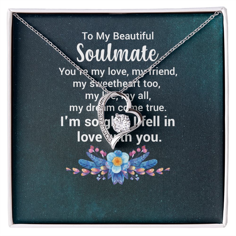 To My Soulmate You're My Love Forever Necklace w Message Card-Express Your Love Gifts
