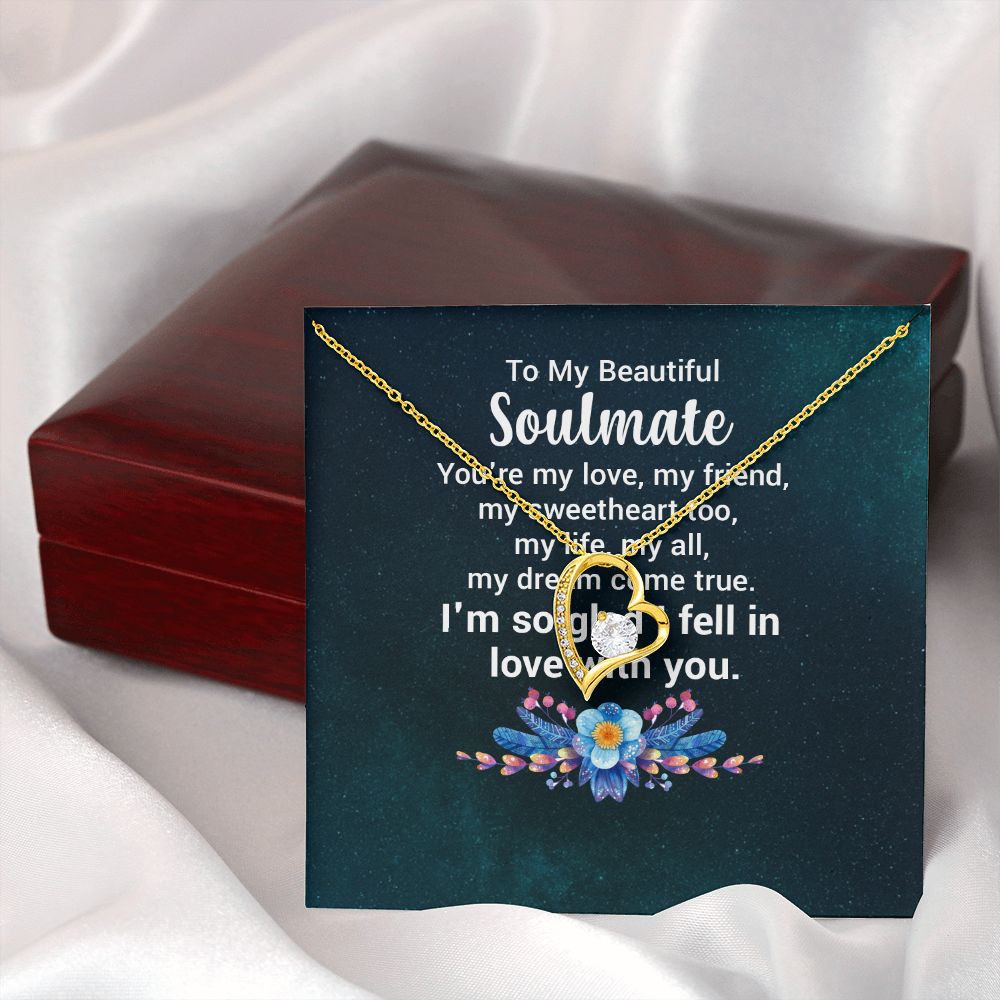 To My Soulmate You're My Love Forever Necklace w Message Card-Express Your Love Gifts
