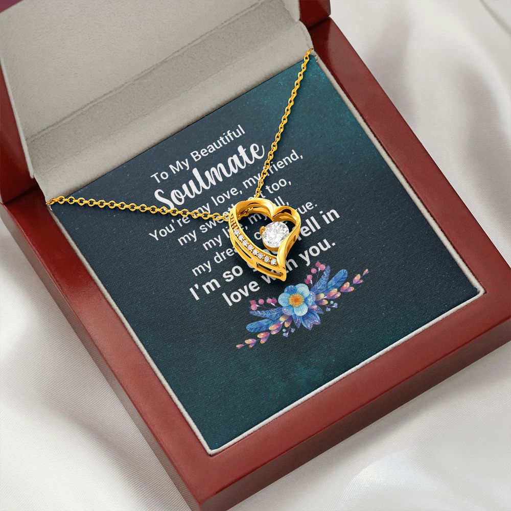 To My Soulmate You're My Love Forever Necklace w Message Card-Express Your Love Gifts