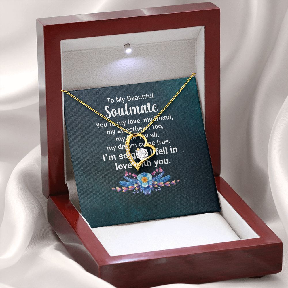 To My Soulmate You're My Love Forever Necklace w Message Card-Express Your Love Gifts