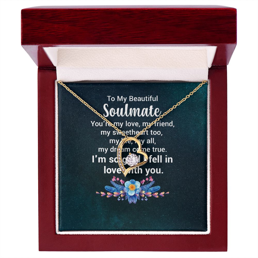 To My Soulmate You're My Love Forever Necklace w Message Card-Express Your Love Gifts